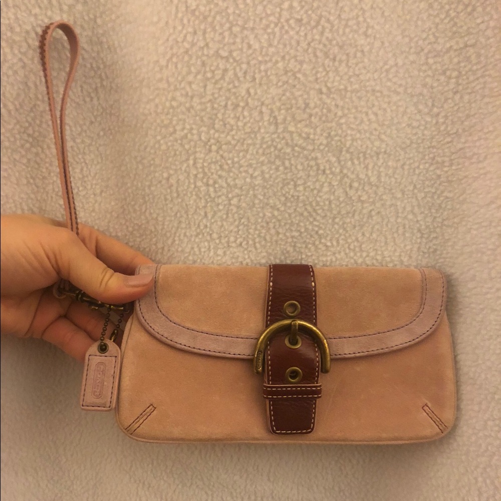 Suede Coach Wallet/Wristlet